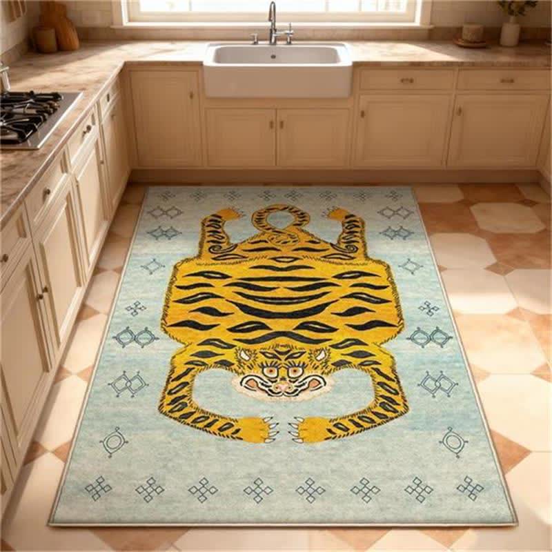 Ethnic Tibetan Tiger Rectangle Area Rug - image 15