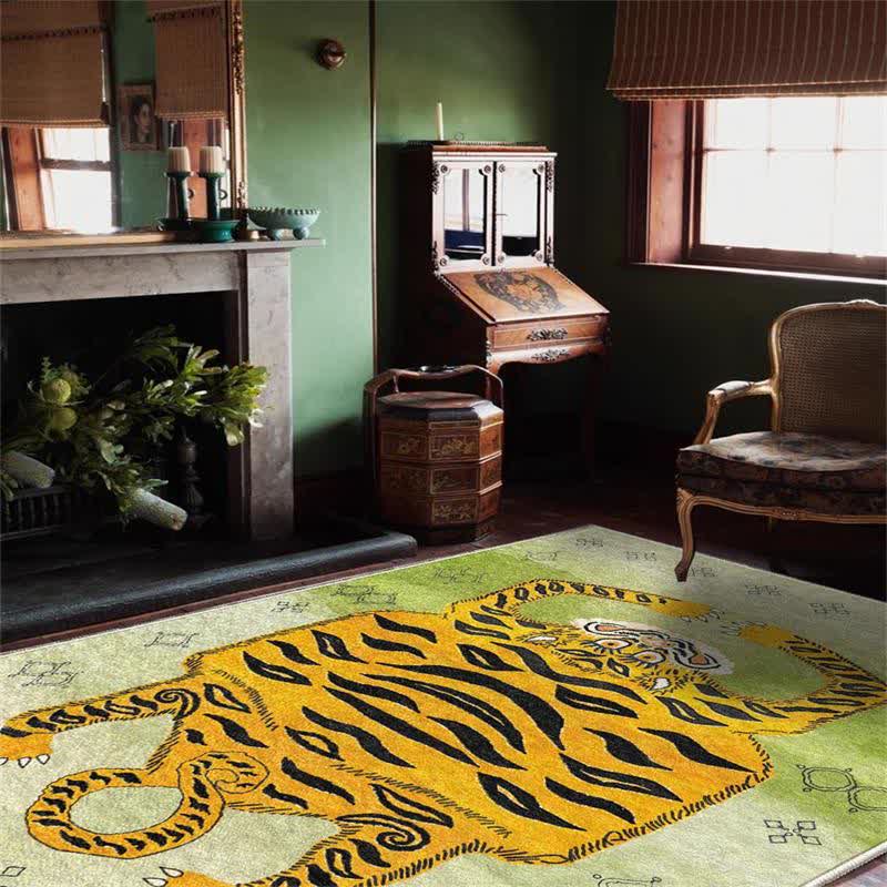 Ethnic Tibetan Tiger Rectangle Area Rug - Light Green - 8' x 10' - image 6