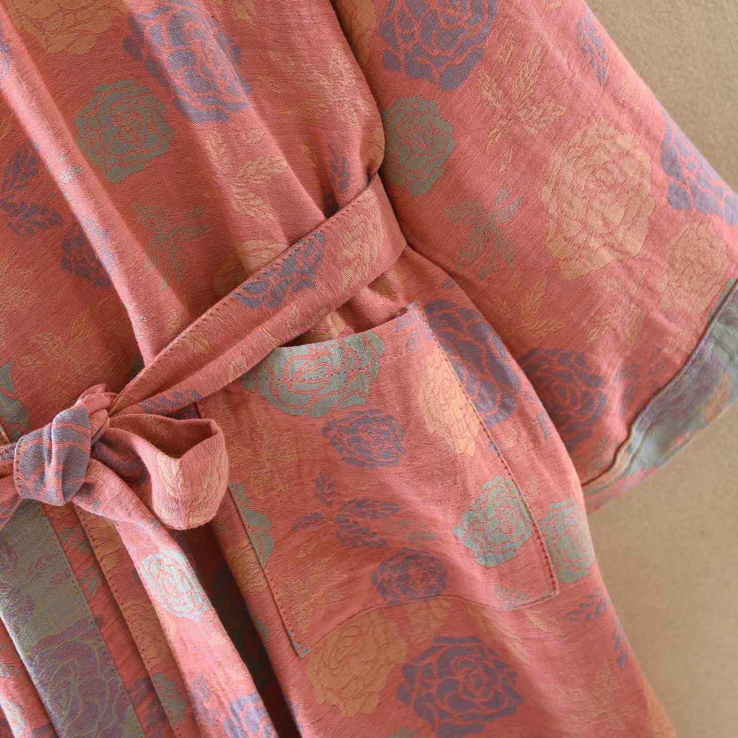 Romantic Rose Cotton Gauze Kimono Robe - image 8
