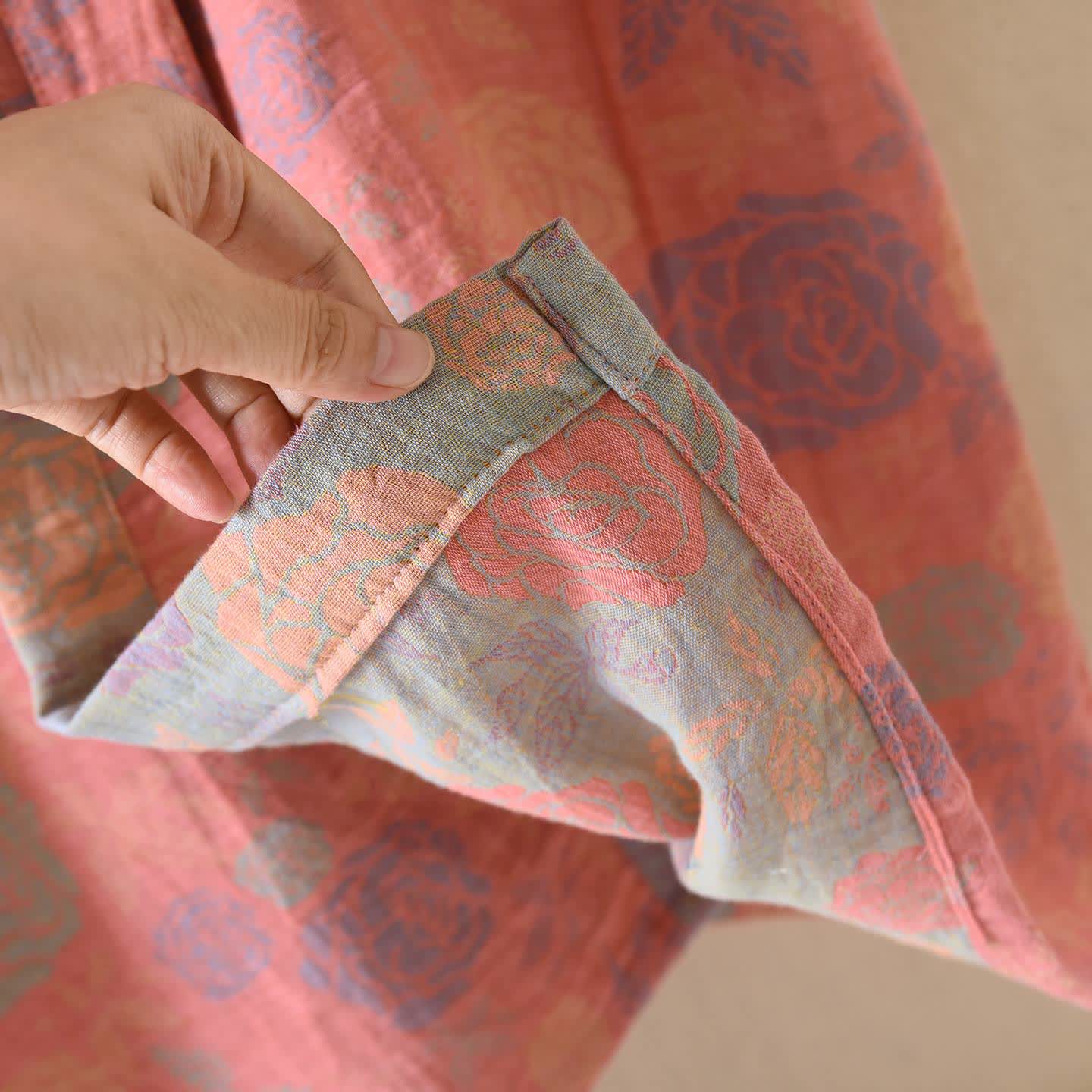 Romantic Rose Cotton Gauze Kimono Robe - image 6