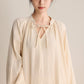 Solid V-neck Bow-Tie Cotton Nightdress - image 3