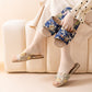 Floral Embroidered Linen House Slippers - image 4