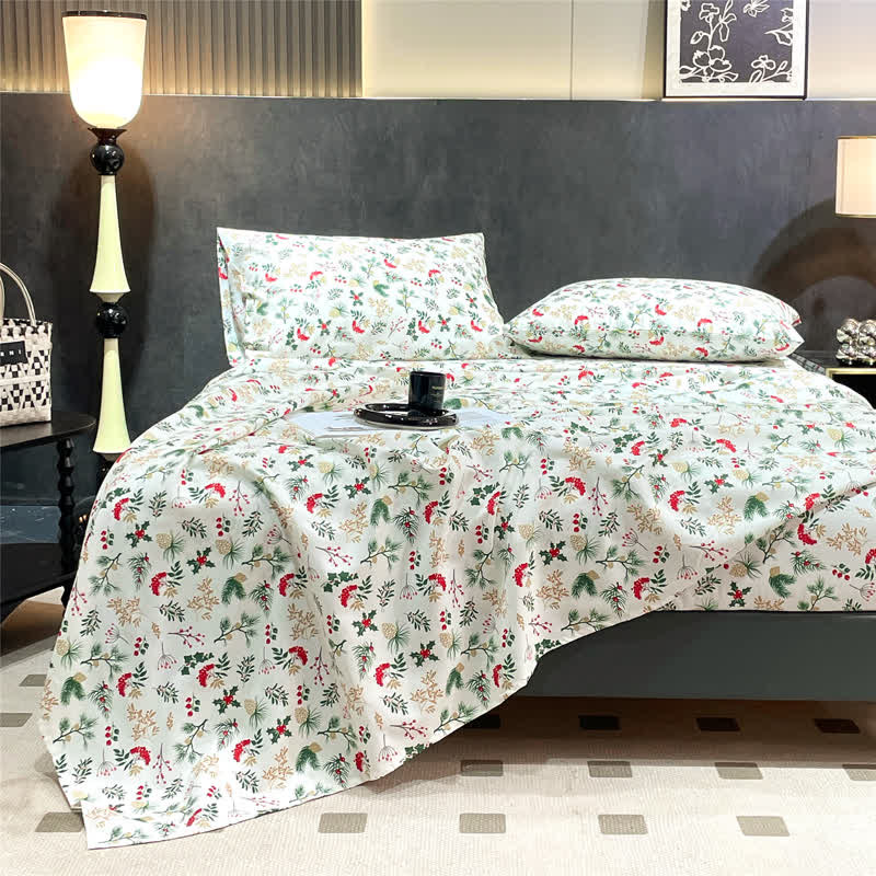 Christmas Festive Botanical Sheet Set - King - image 0