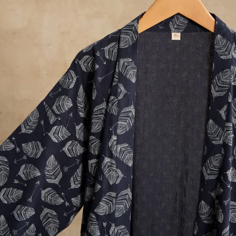 Leaf Arrow Cotton Kimono Robe - image 2