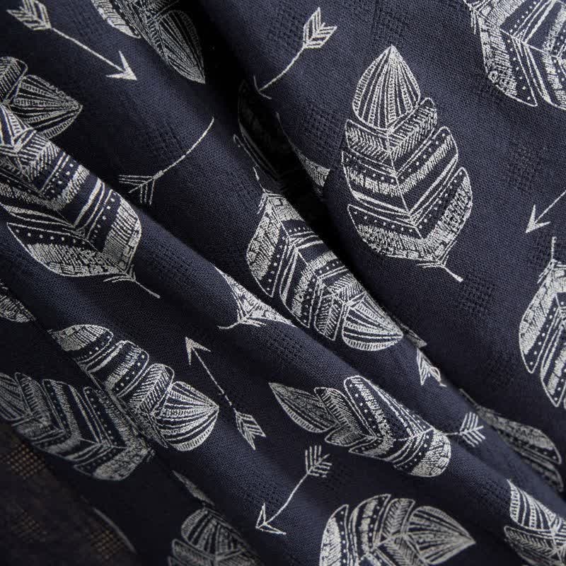 Leaf Arrow Cotton Kimono Robe - image 6