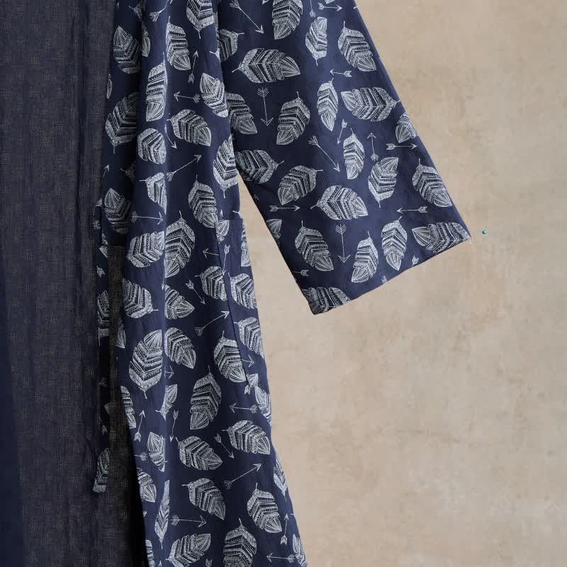 Leaf Arrow Cotton Kimono Robe - image 4