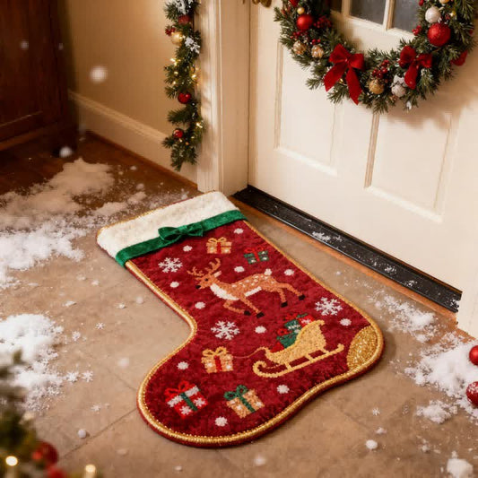 Christmas Inspired Stocking-Shaped Rug - 31" x 47" - image 0