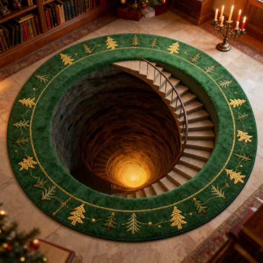 Christmas 3D Staircase Illusion Rug - 55" x 55" - image 0