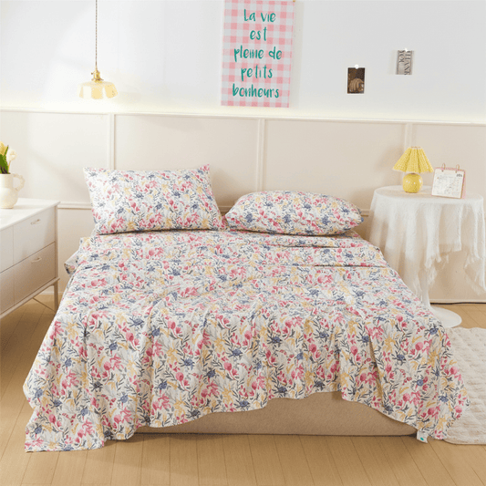 Watercolor Meadow Floral Sheet Set - King - image 0