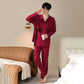 Couple Matching Cotton Kimono Pajama Set - Red - Men:3XL - image 7