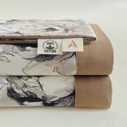 Elegant Peony Brushed Cotton Sheet Bedspread - image 1