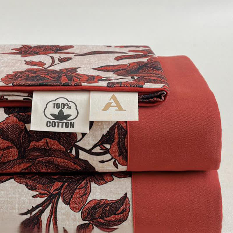 Rose Brushed Cotton Sheet Bedspread - image 1