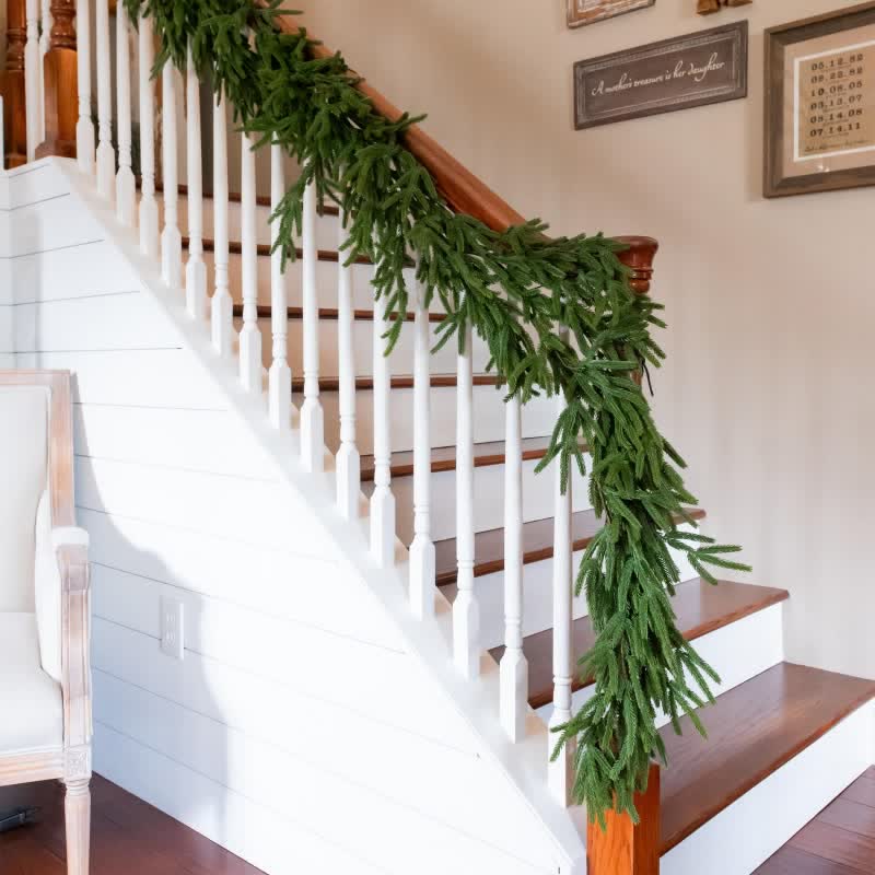 Ownkoti Faux Norfolk Pine Garland Christmas Decor - 2PCS - 71" - image 1