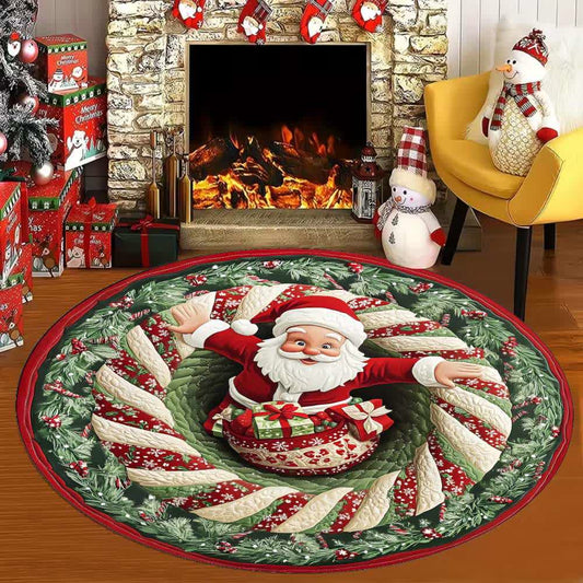Christmas Theme Santa 3D Effect Rug - B - 63" - image 1