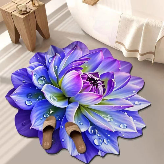 Colorful Floral 3D Effect Rug - Purple - 55" - image 1
