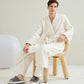 Couple Matching Solid Color Bathrobe Pants Set - image 6