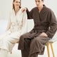 Couple Matching Solid Color Bathrobe Pants Set - image 0