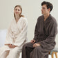 Couple Matching Solid Color Bathrobe Pants Set - image 2