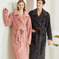 Unisex Solid Wavy Textured Bathrobe - image 1