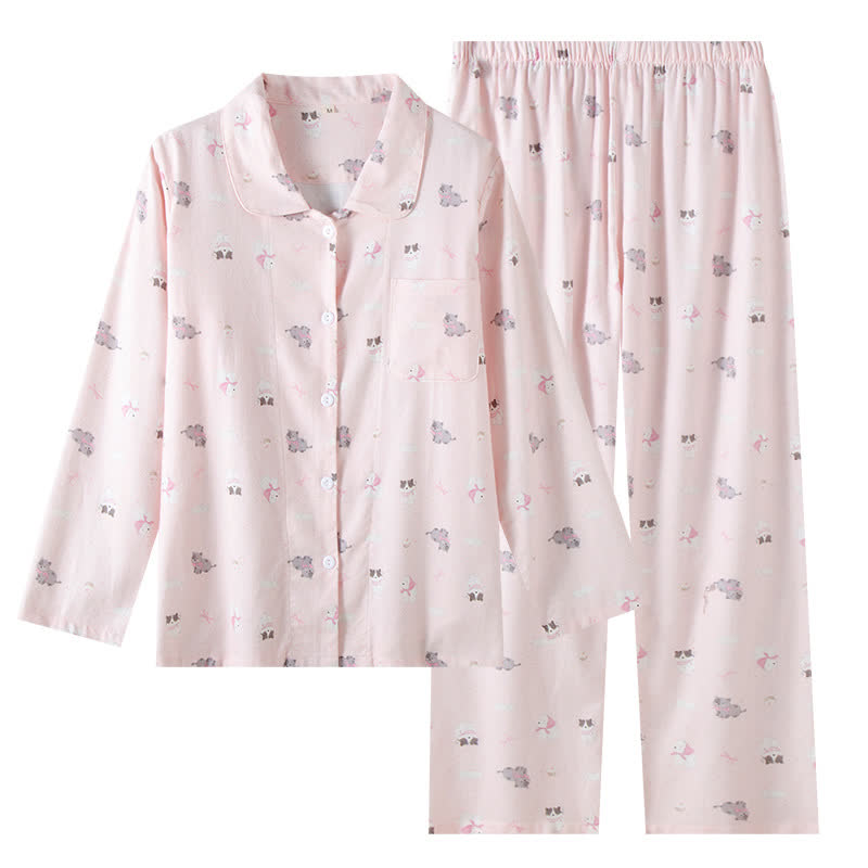 Cute Dog Cat Brushed Cotton Loungewear Set - image 13