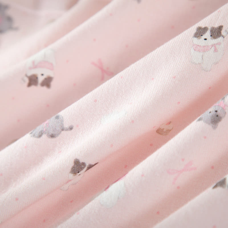 Cute Dog Cat Brushed Cotton Loungewear Set - image 11