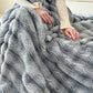 Faux Fur Wavy Jacquard Plush Blanket - Light Gray - 2PCS Pillowcases - 19" x 29" - image 16