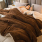 Solid Color Sherpa Duvet Cover Blanket - Coffee - Queen - image 15