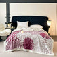 Floral-inspired Jacquard Sherpa Blanket - Purple - Queen - image 17