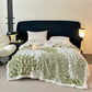 Floral-inspired Jacquard Sherpa Blanket - Light Green - Queen - image 11