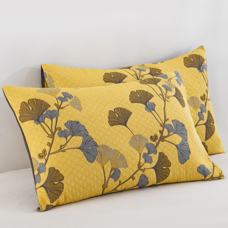 Ginkgo Leaf Natural Cotton Reversible Quilt - image 24