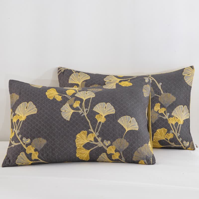 Ginkgo Leaf Natural Cotton Reversible Quilt - image 32