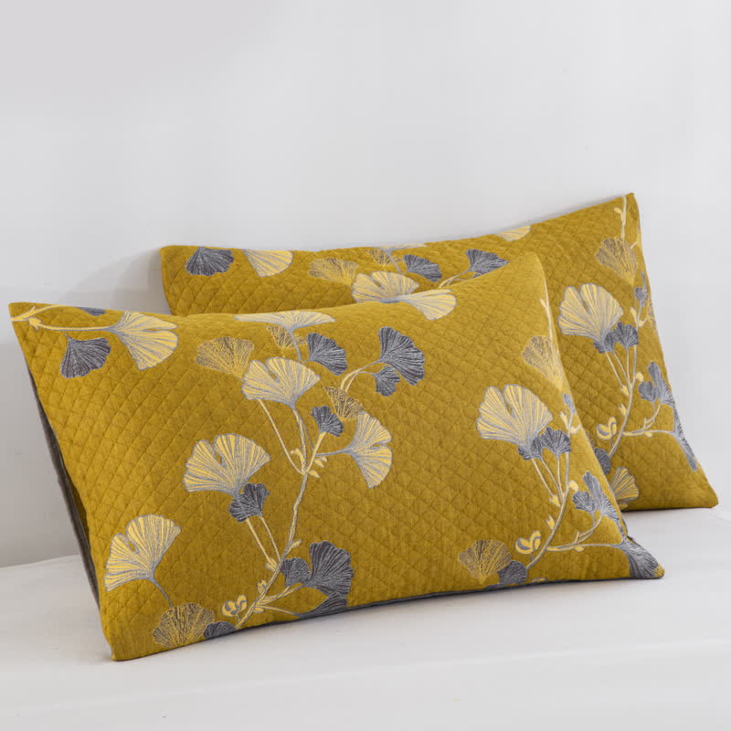 Ginkgo Leaf Natural Cotton Reversible Quilt - image 39