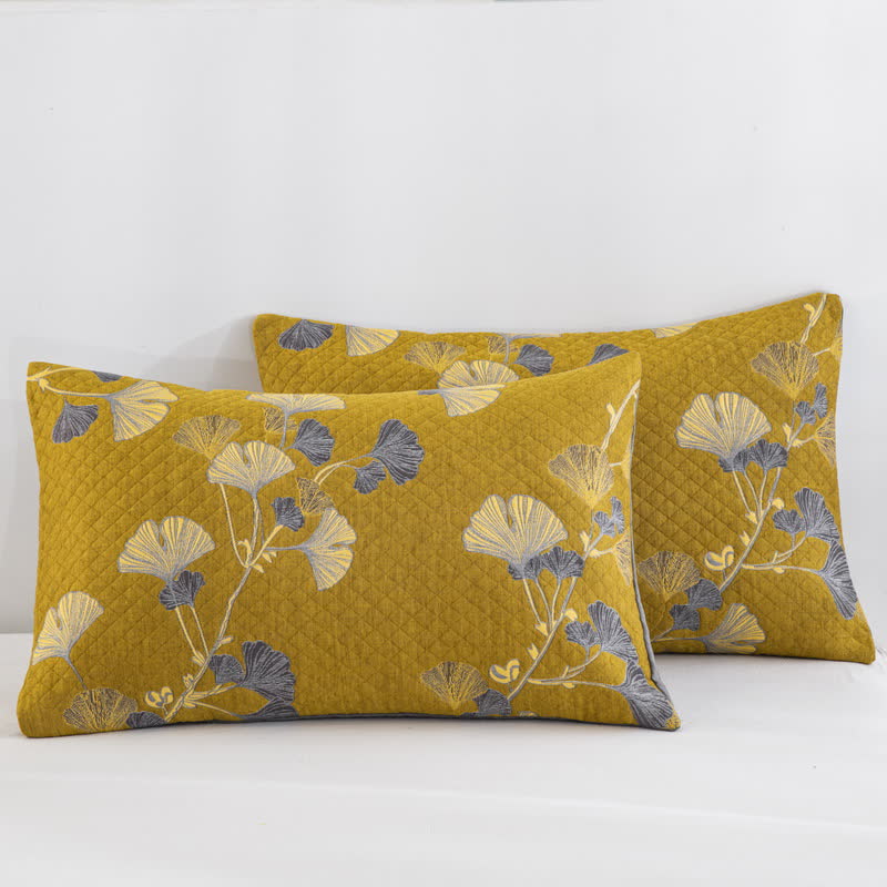 Ginkgo Leaf Natural Cotton Reversible Quilt - image 38