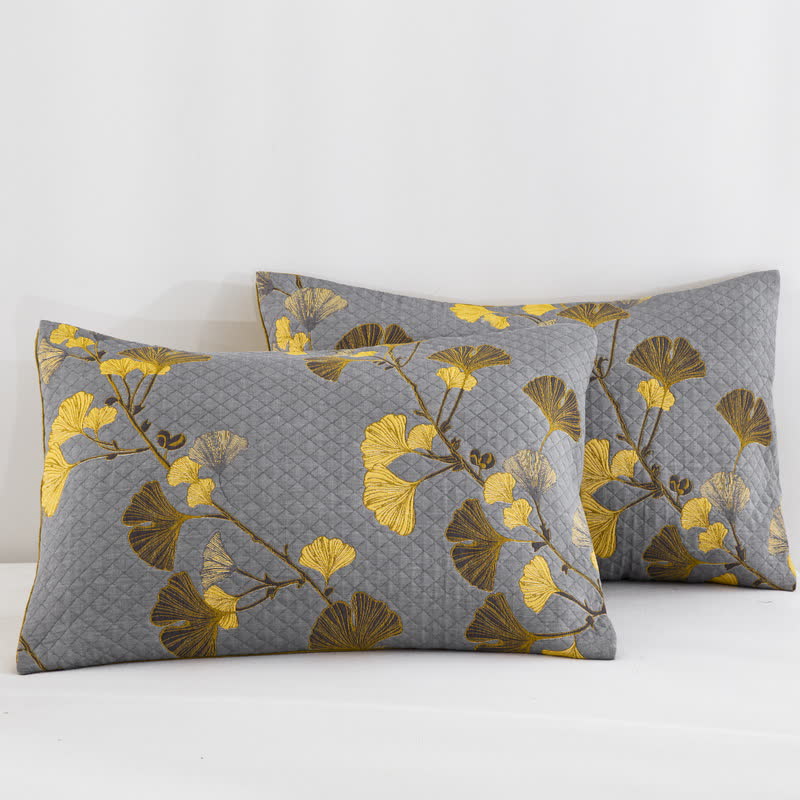 Ginkgo Leaf Natural Cotton Reversible Quilt - image 46