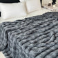 Faux Fur Wavy Jacquard Plush Blanket - image 15