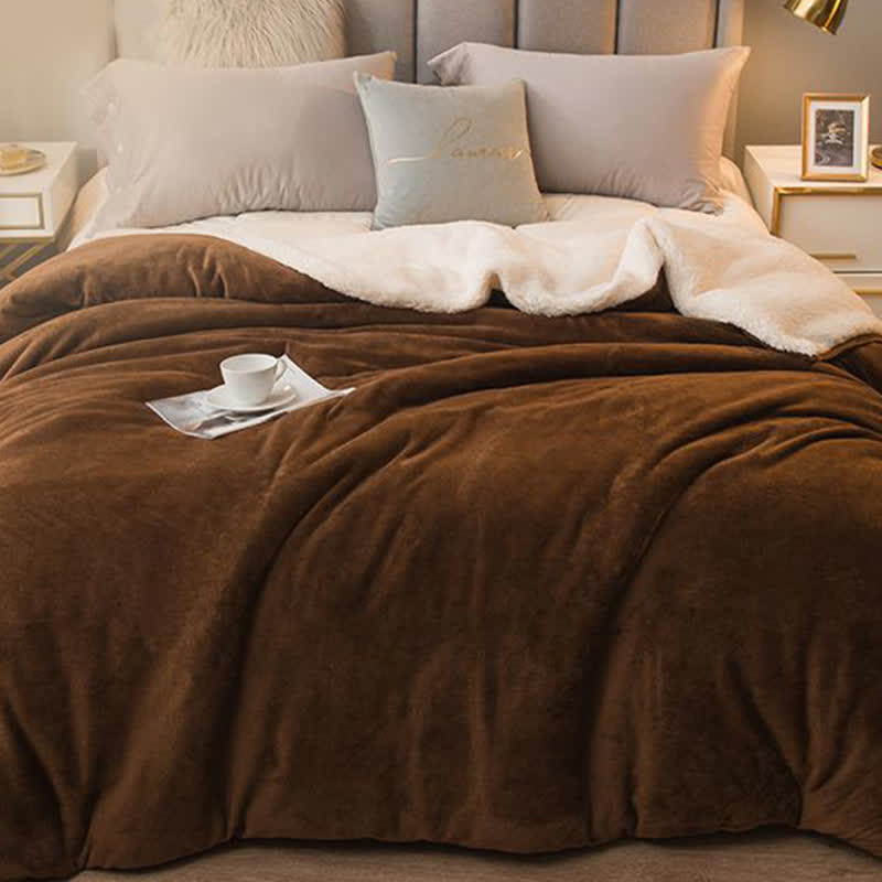 Solid Color Sherpa Duvet Cover Blanket - image 16