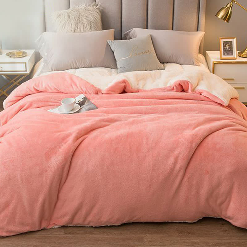 Solid Color Sherpa Duvet Cover Blanket - image 26