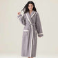 Unisex Fleece Plush Warm Robe - Light Gray - XL - image 6