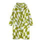 Geometric Pattern Hooded Button Plush Robe - image 3