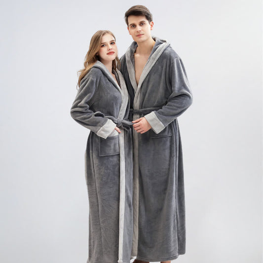 Unisex Fleece Plush Warm Hooded Robe - image 0