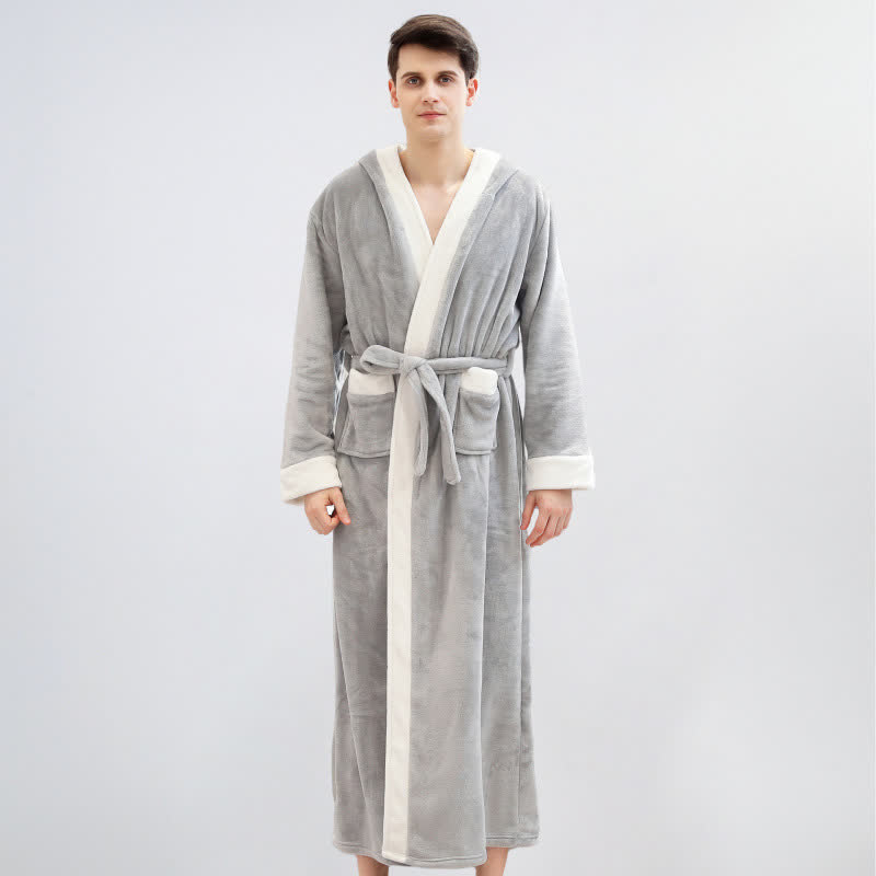 Unisex Fleece Plush Warm Hooded Robe - image 10