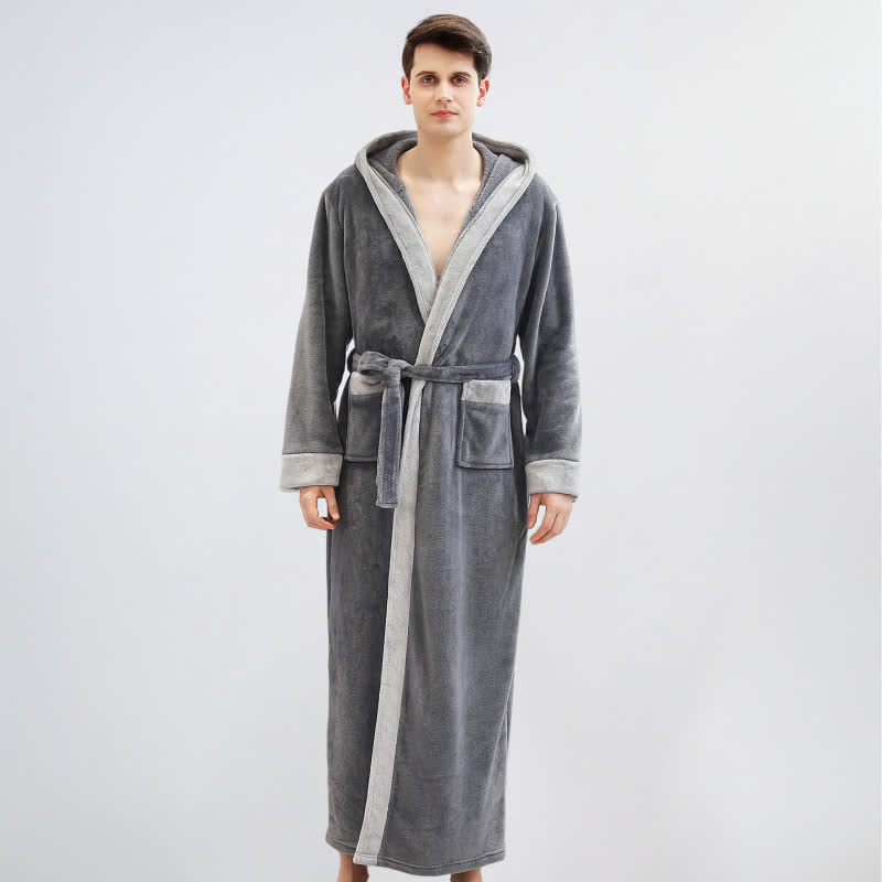 Unisex Fleece Plush Warm Hooded Robe - image 4