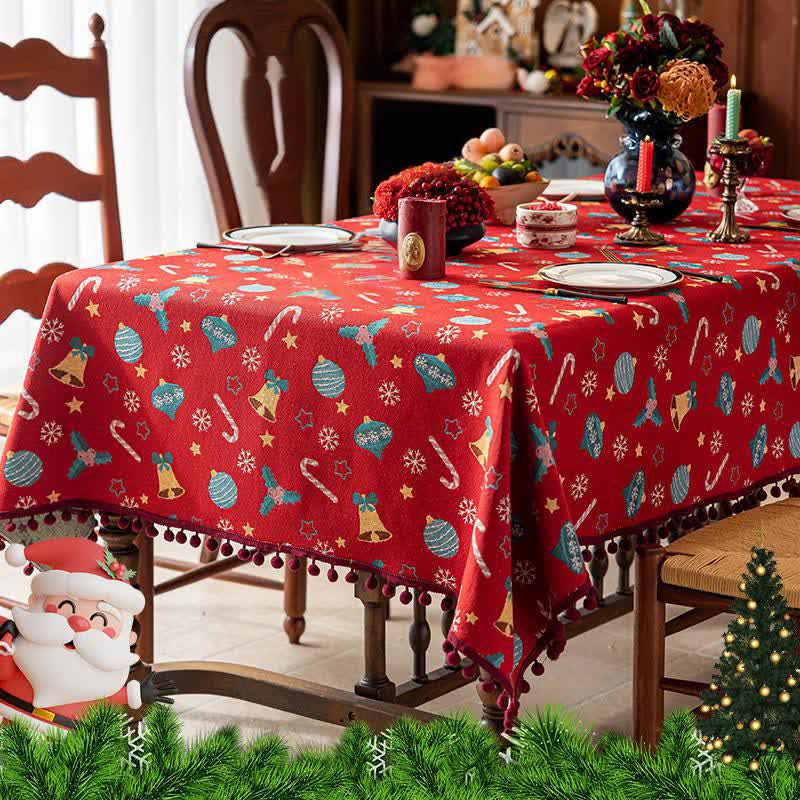 Jingle Bell Print Christmas Tablecloth - image 3
