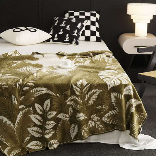 Jacquard Retro Multi-functional Throw Blanket - Green - 51" x 71" - image 0