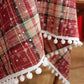 Christmas Snowflake Plaid Tassel Tablecloth - image 3