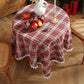Christmas Snowflake Plaid Tassel Tablecloth - image 2