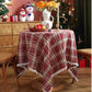 Christmas Snowflake Plaid Tassel Tablecloth - image 1