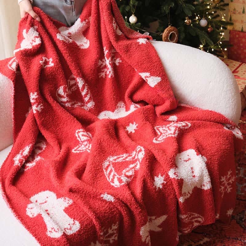 Christmas Gingerbread Man Knit Throw Blanket - image 2