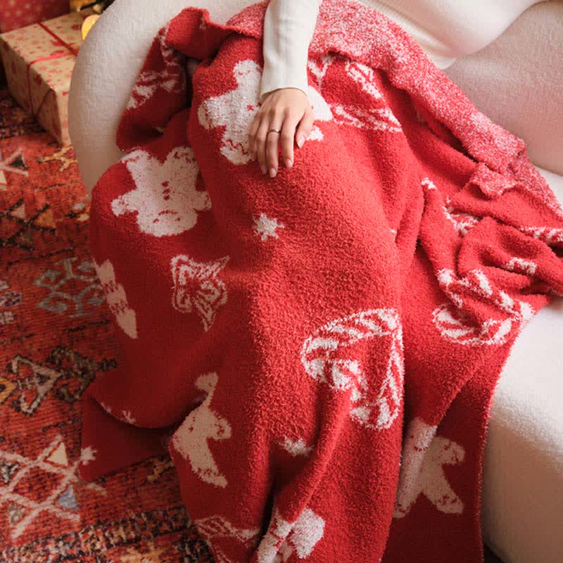 Christmas Gingerbread Man Knit Throw Blanket - image 3