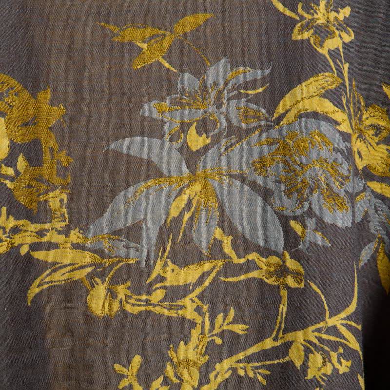 Vintage Floral Leaf Cotton Kimono Robe - image 6